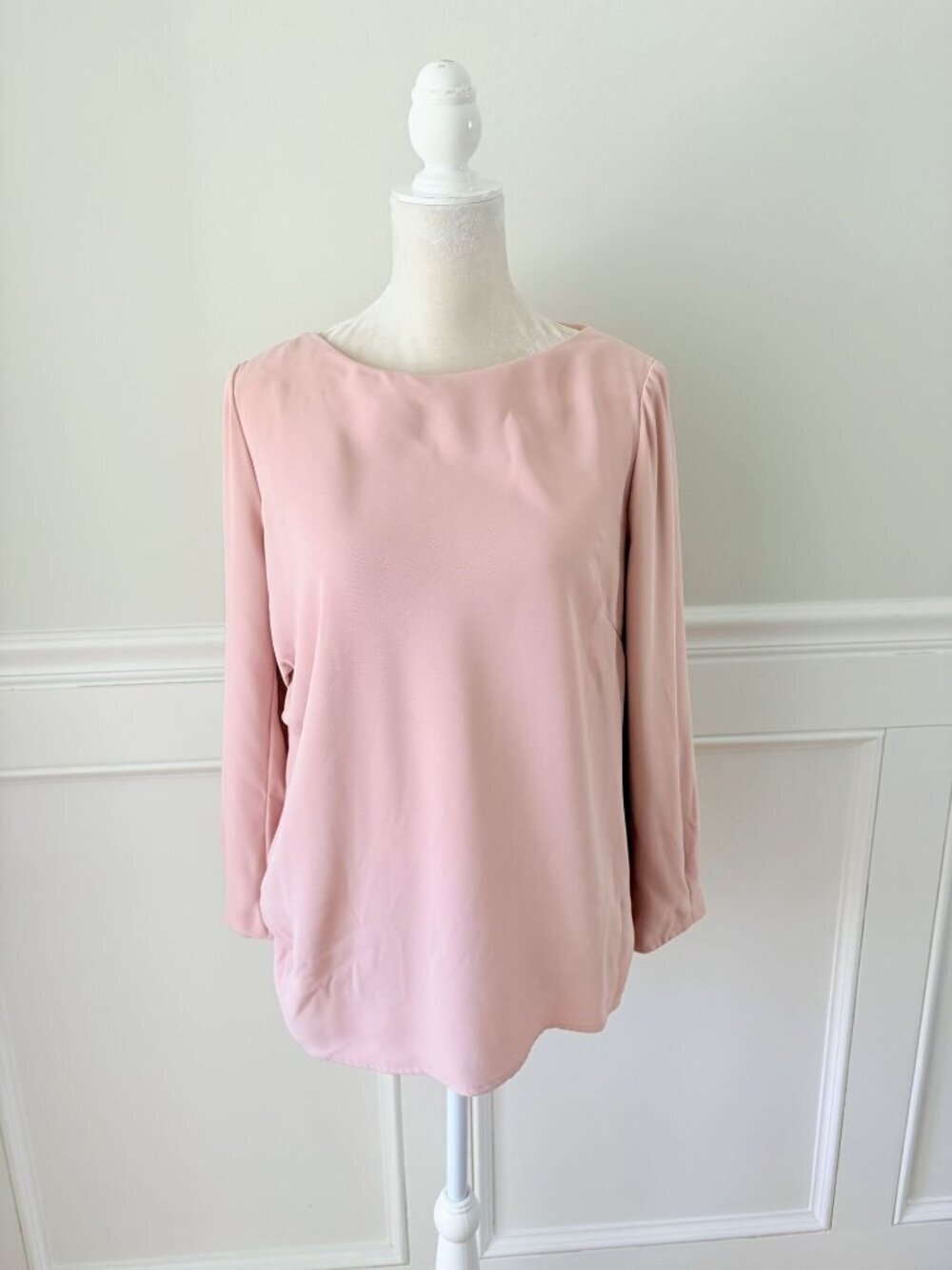 The Fold London Pink Asymmetric Long Sleeve Blouse UK 12 US 8